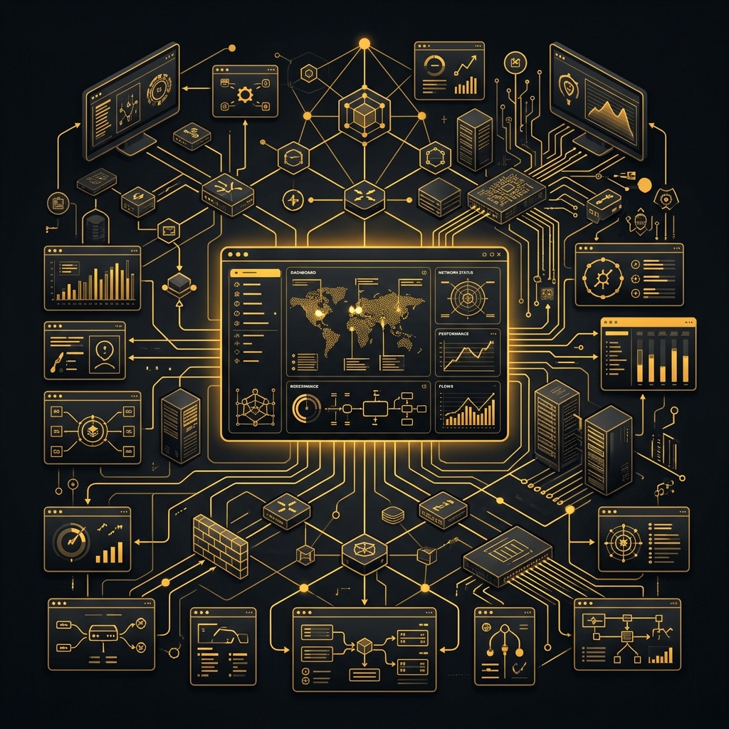 Abstract illustration of professional IT management and workflows